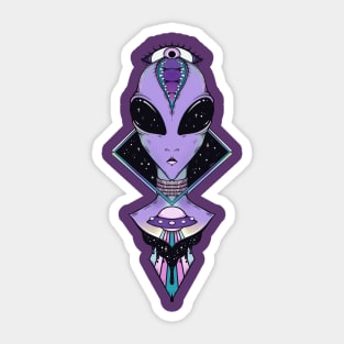 Alien Artwork, Extraterrestrial, Area 51 Art Sticker